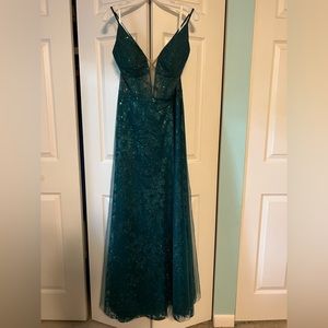 Green Prom Dress by David’s Bridal Size 10